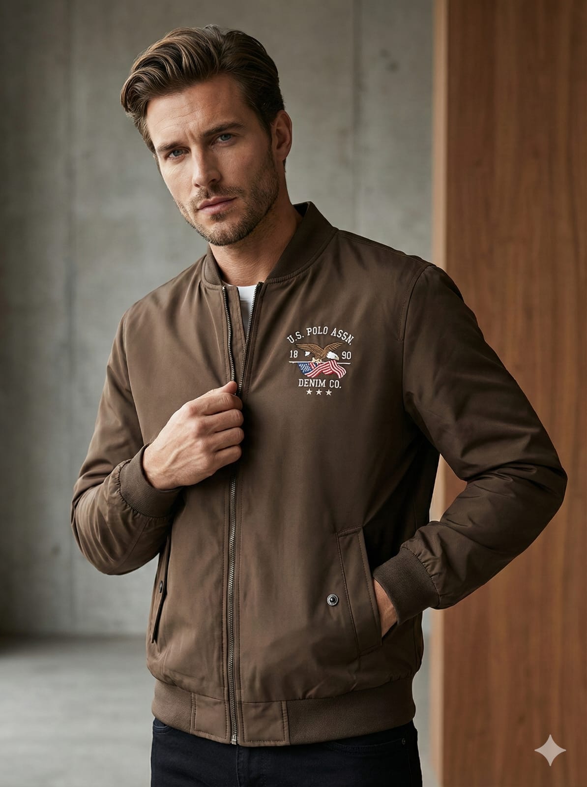 U.S. Polo Assn. Men’s Classic Brown Bomber Jacket